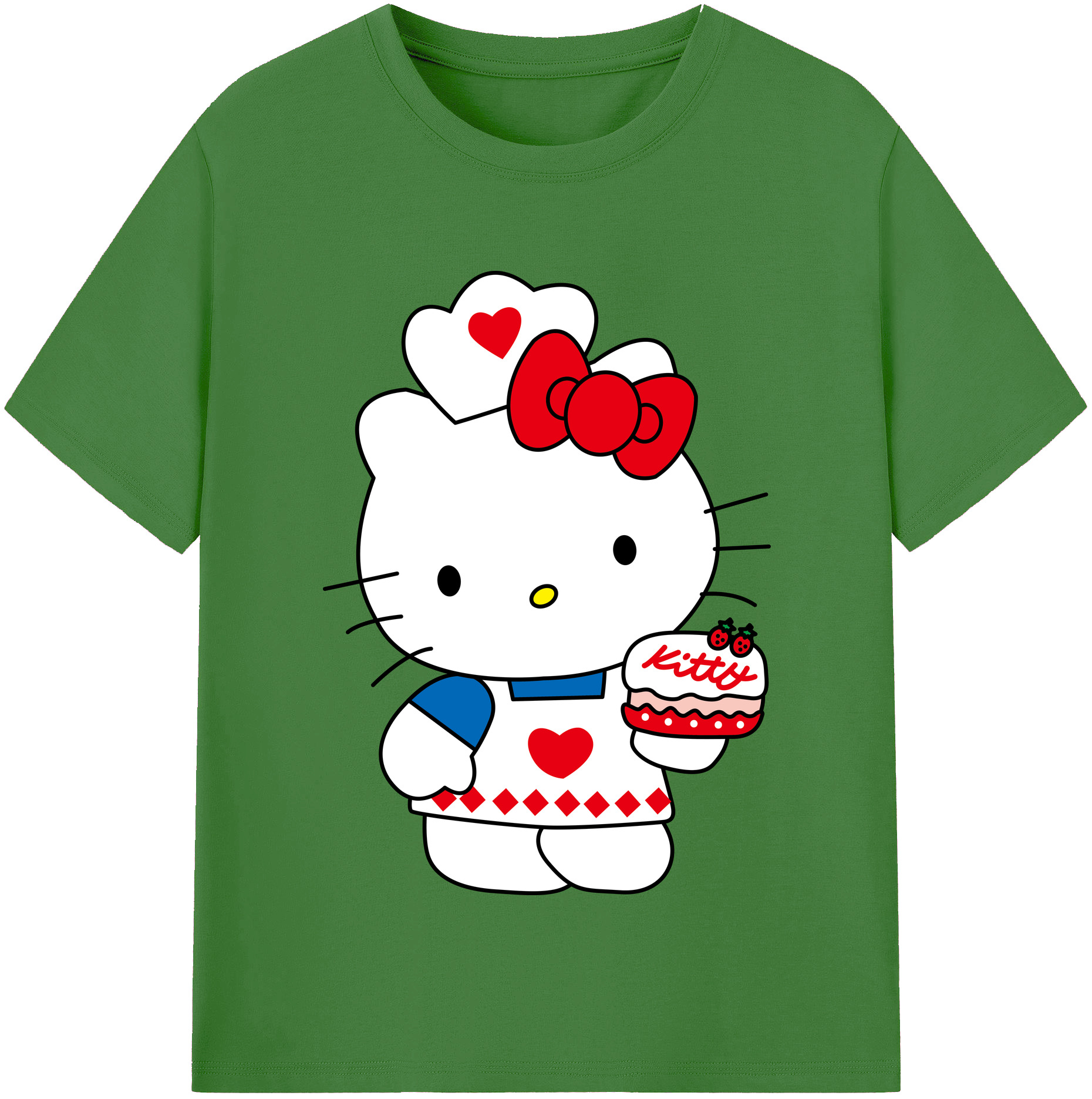 （画像用） Hello Kitty ハローキティ レディースカジュアルプリントTシャツ（綿100％）